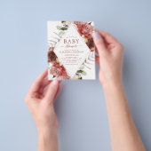 Budget Herfst Baby shower Terracotta Floral Flyer (Hand)