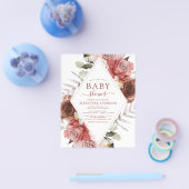 Budget Herfst Baby shower Terracotta Floral Flyer (Enkel)