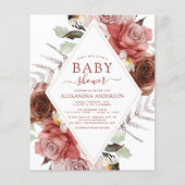 Budget Herfst Baby shower Terracotta Floral Flyer (Voorkant)
