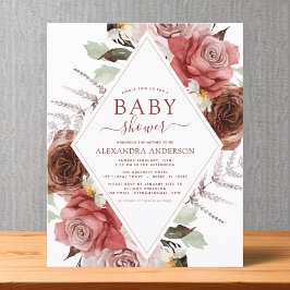 Budget Herfst Baby shower Terracotta Floral Flyer