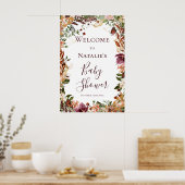 Budget Herfst Bloemen Baby shower Welkomstbord Poster (Keuken)