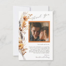 Budget herfst bloemen bruiloft dank u kaart