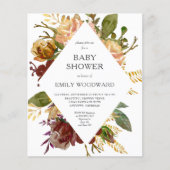 Budget Herfst Bloemstuk Baby Shower Uitnodiging (Voorkant)