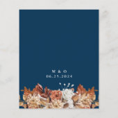 Budget herfst bloemstuk op marineblauwe trouwuitno (Achterkant)