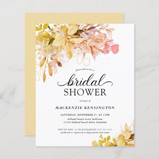 BUDGET Herfst Blush Yellow Florence Vrijgezellenfe (Voorkant / Achterkant)