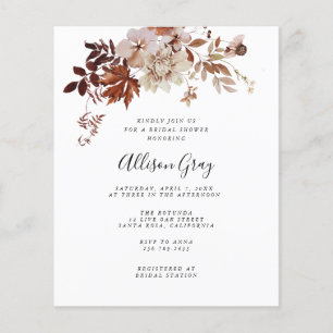 BUDGET Herfst Bridal Shower Invitation Flyer
