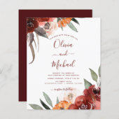 Budget herfst bruiloft burgundy bloem (Voorkant / Achterkant)