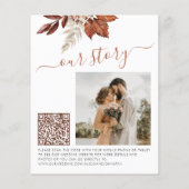 Budget herfst bruiloft foto QR save the date (Achterkant)