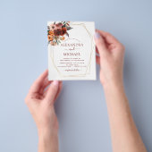 Budget herfst bruiloft verbrand oranje bloem flyer (Hand)