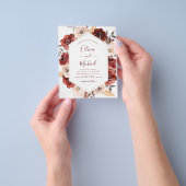 Budget herfst bruiloft verbrande oranje bloemen flyer (Hand)