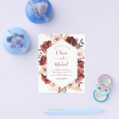 Budget herfst bruiloft verbrande oranje bloemen flyer (Enkel)