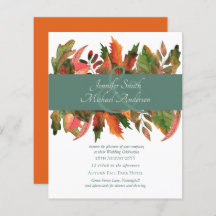 BUDGET Herfst- en herfstbladeren Trouwkaartjes