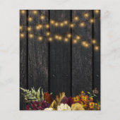 BUDGET herfst floral bruiloft barnsteenhoutuitnodi (Achterkant)