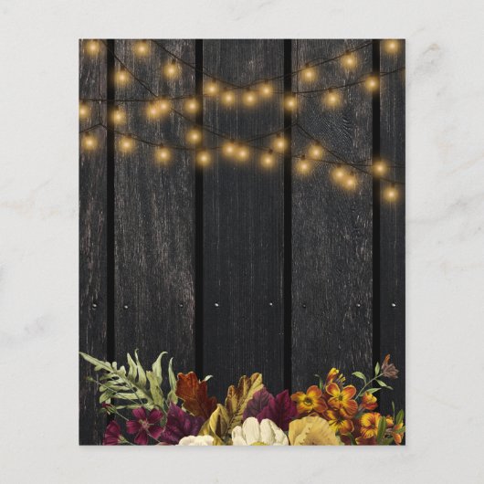 BUDGET herfst floral bruiloft barnsteenhoutuitnodi (Achterkant)