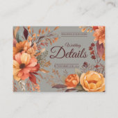 Budget Herfst Floral QR Code RSVP Trouwgegevens Informatiekaartje (Voorkant)