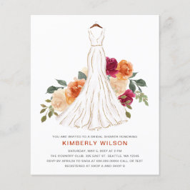 Budget Herfst Floral Trouwjurk Vrijgezellenfeest