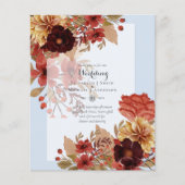 BUDGET HERFST Floral Wedding Invitation - Dusky Flyer (Voorkant)