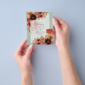 BUDGET HERFST Floral Wedding Invitation - Dusky Flyer (Hand)