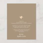 Budget Herfst Floral Wedding Menu en Dank u (Achterkant)