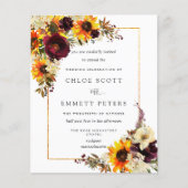 Budget Herfst Flowers Sunflower Weddenschap (Voorkant)