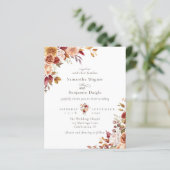 Budget herfst Herfst Bloemen bruiloft uitnodiging (Staand voorkant)