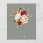 Budget Herfst Herfst Bloemen Salie Groen Bruiloft (Achterkant)