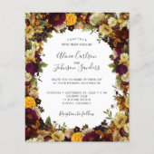 Budget herfst herfst bloemenbruiloft uitnodiging flyer (Voorkant)