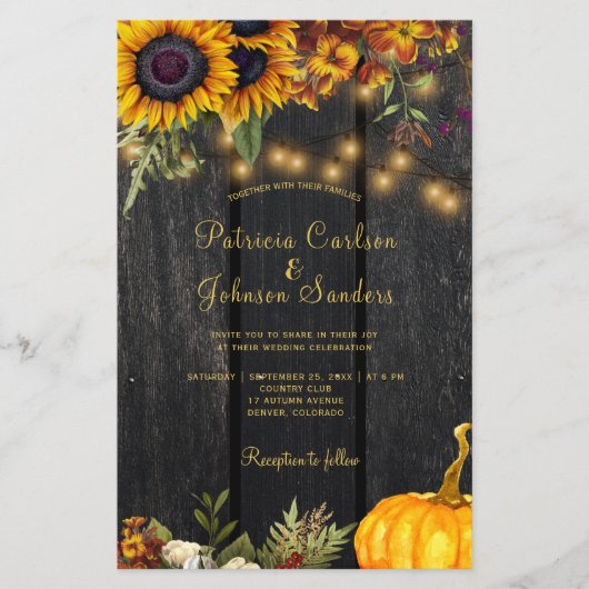 Budget herfst herfst QR code RSVP huwelijksuitnodi (Voorkant)