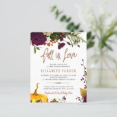 Budget herfst in liefde najaar baby shower uitnodi (Staand voorkant)