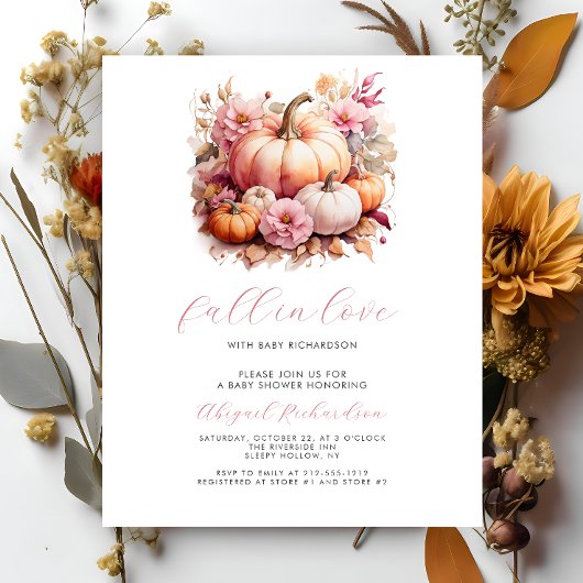 Budget Herfst in Liefde Roze Pompoenen Meisje Baby