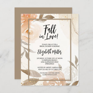 Budget Herfst in Love Bridal Shower Invitations