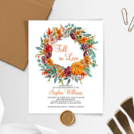 Budget Herfst in Love Bridal Shower Uitnodiging