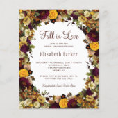 Budget herfst in love bruids doucheuitnodiging flyer (Voorkant)