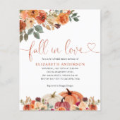 Budget Herfst in Love Floral Pumpkin Vrijgezellenf Flyer (Voorkant)