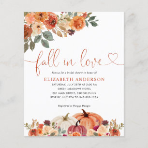 Budget Herfst in Love Floral Pumpkin Vrijgezellenf Flyer