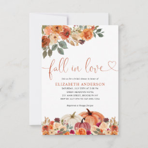 Budget Herfst in Love Floral Pumpkin Vrijgezellenf Notitiekaartje