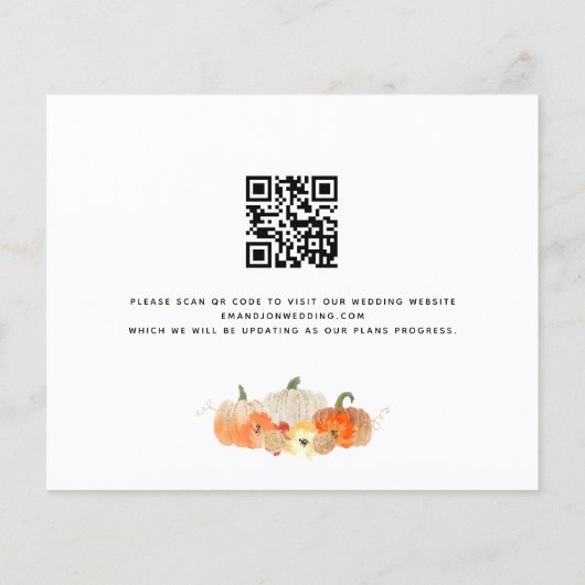 Budget Herfst in Love Glitter Pumpkins QR Save Dat (Achterkant)