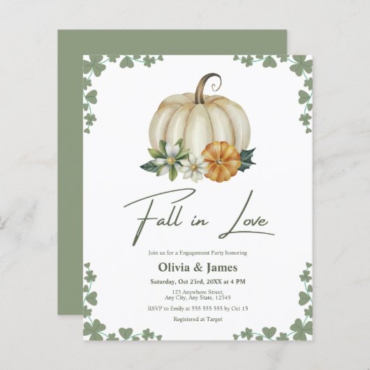 Budget Herfst in Love Green Engagement Party Uitno (Voorkant / Achterkant)