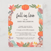Budget Herfst in Love Pumpkin Baby shower Invitati (Voorkant)