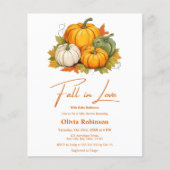 Budget Herfst in Love Pumpkin Baby shower Invitati (Voorkant)