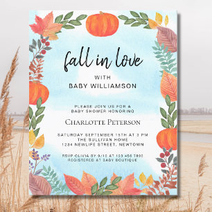 Budget Herfst in Love Pumpkin Baby shower Invitati