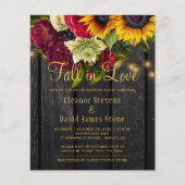 Budget herfst in love rustic verloving invitation (Voorkant)