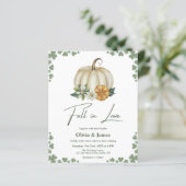 Budget Herfst in Love Sage Green Wedding Invitatio (Staand voorkant)