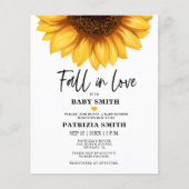 Budget Herfst in Love Sunflower Baby shower Invite (Voorkant)