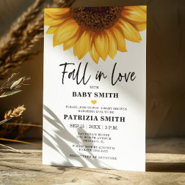 Budget Herfst in Love Sunflower Baby shower Invite