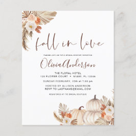 Budget Herfst in Love Vrijgezellenfeest Pampas Gra Flyer