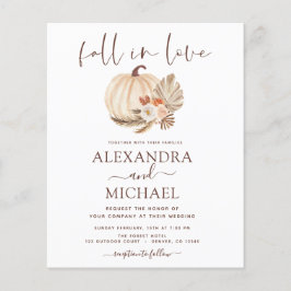 Budget Herfst in Love Wedding Pampas Grass Pumpkin Flyer