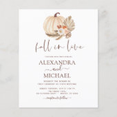 Budget Herfst in Love Wedding Pampas Grass Pumpkin Flyer (Voorkant)