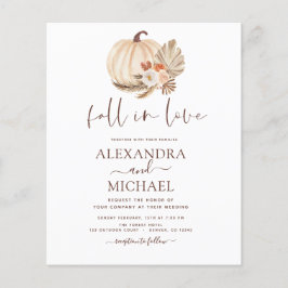 Budget Herfst in Love Wedding Pampas Grass Pumpkin Flyer