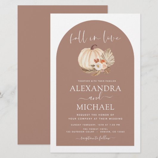 Budget Herfst in Love Wedding Terracotta (Voorkant / Achterkant)